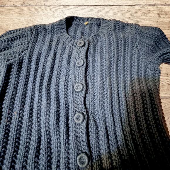 Vintage knit child’s cardigan blue sweater - Picture 2 of 5